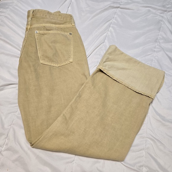 Zara High Wasted Cuffed Wide Leg Taupe Tan Jeans 6045/038 Size 6 - Picture 9 of 9